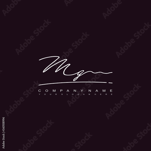 MG initials signature logo. Handwriting logo vector templates. Hand drawn Calligraphy lettering Vector illustration.