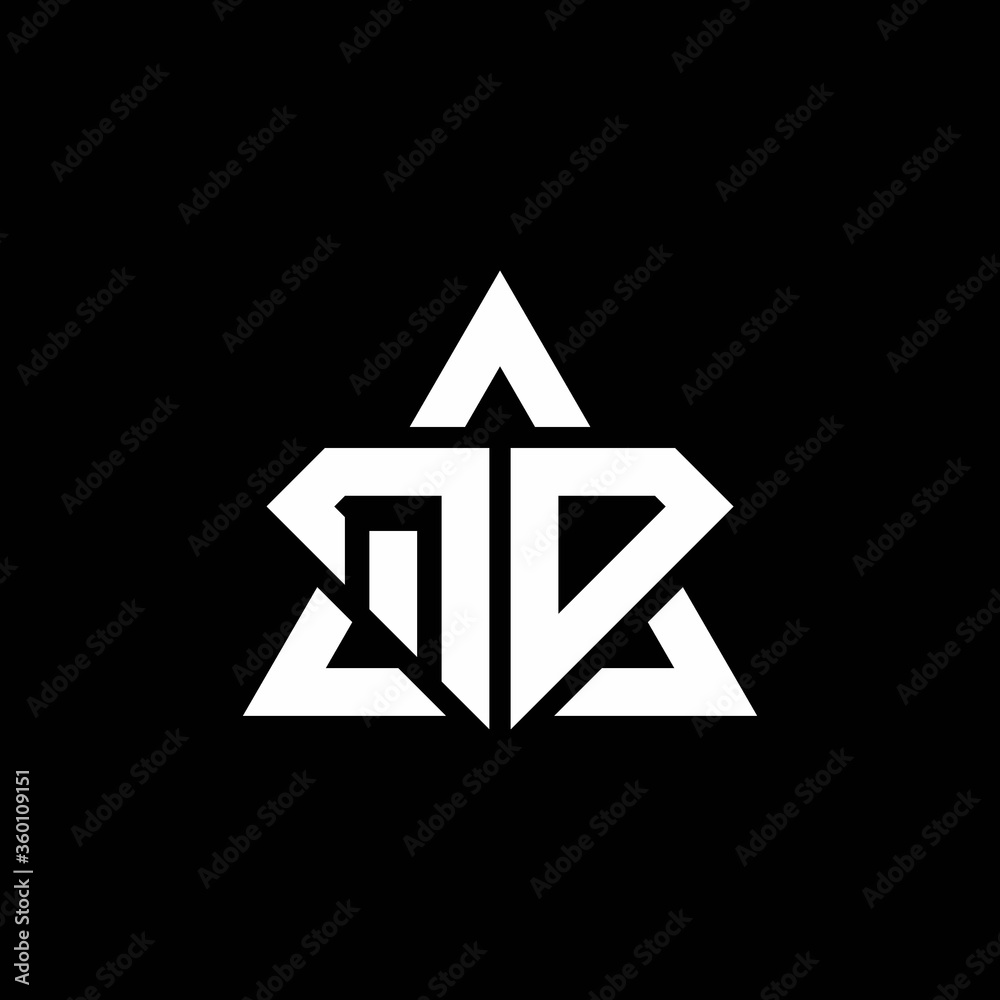 QD monogram logo with diamond shape and triangle outline QD monogram logo with diamond shape and triangle outline