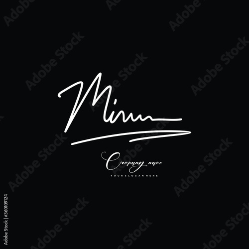 MI initials signature logo. Handwriting logo vector templates. Hand drawn Calligraphy lettering Vector illustration.