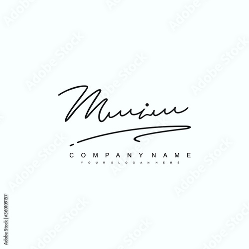 MI initials signature logo. Handwriting logo vector templates. Hand drawn Calligraphy lettering Vector illustration.