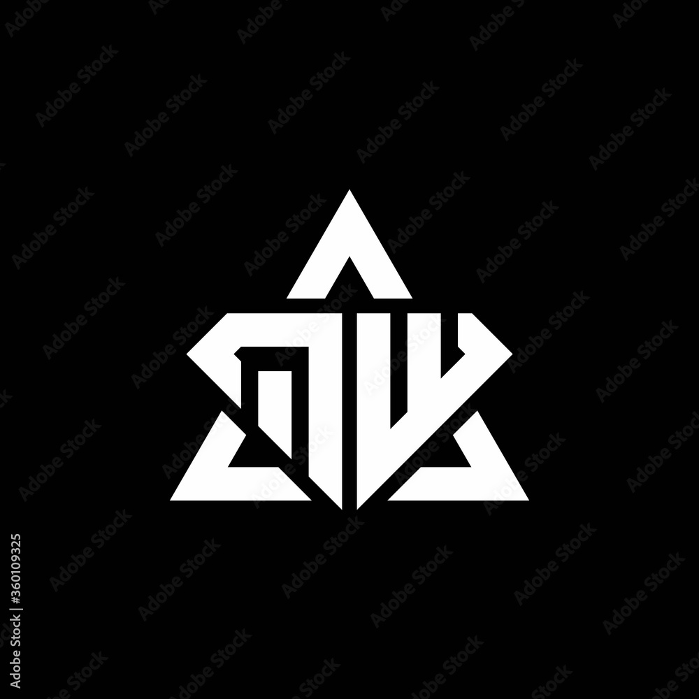 QW monogram logo with diamond shape and triangle outline QW monogram logo with diamond shape and triangle outline