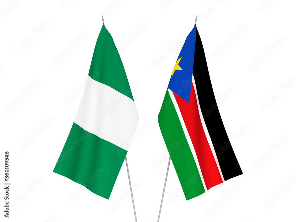 Nigeria and Republic of South Sudan flags