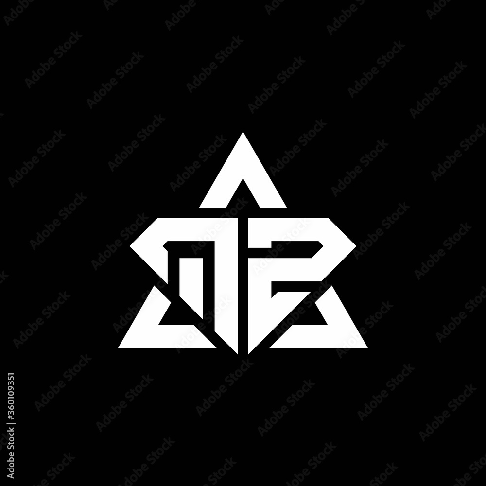 QZ monogram logo with diamond shape and triangle outline