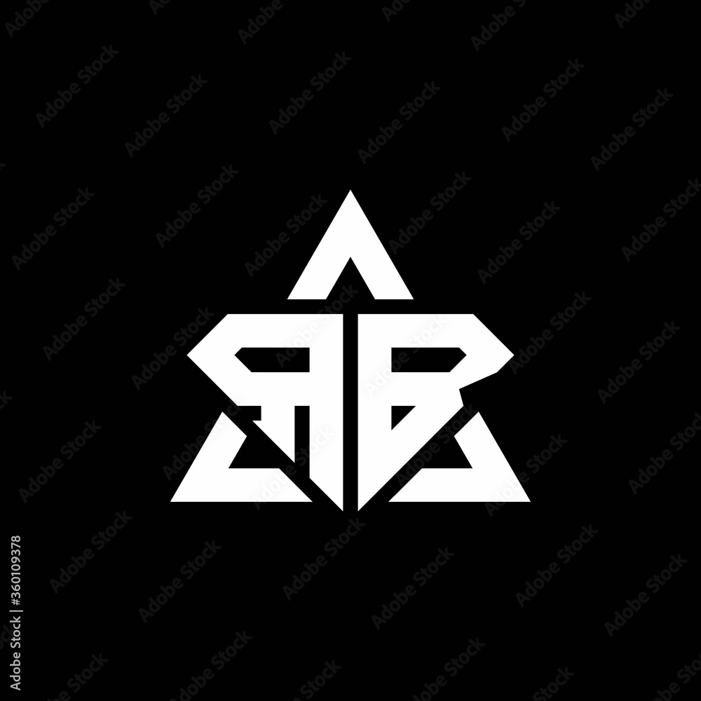 RB monogram logo with diamond shape and triangle outline RB monogram logo with diamond shape and triangle outline