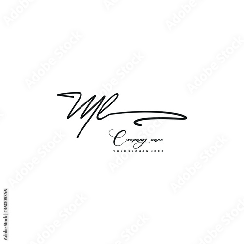 ML initials signature logo. Handwriting logo vector templates. Hand drawn Calligraphy lettering Vector illustration.