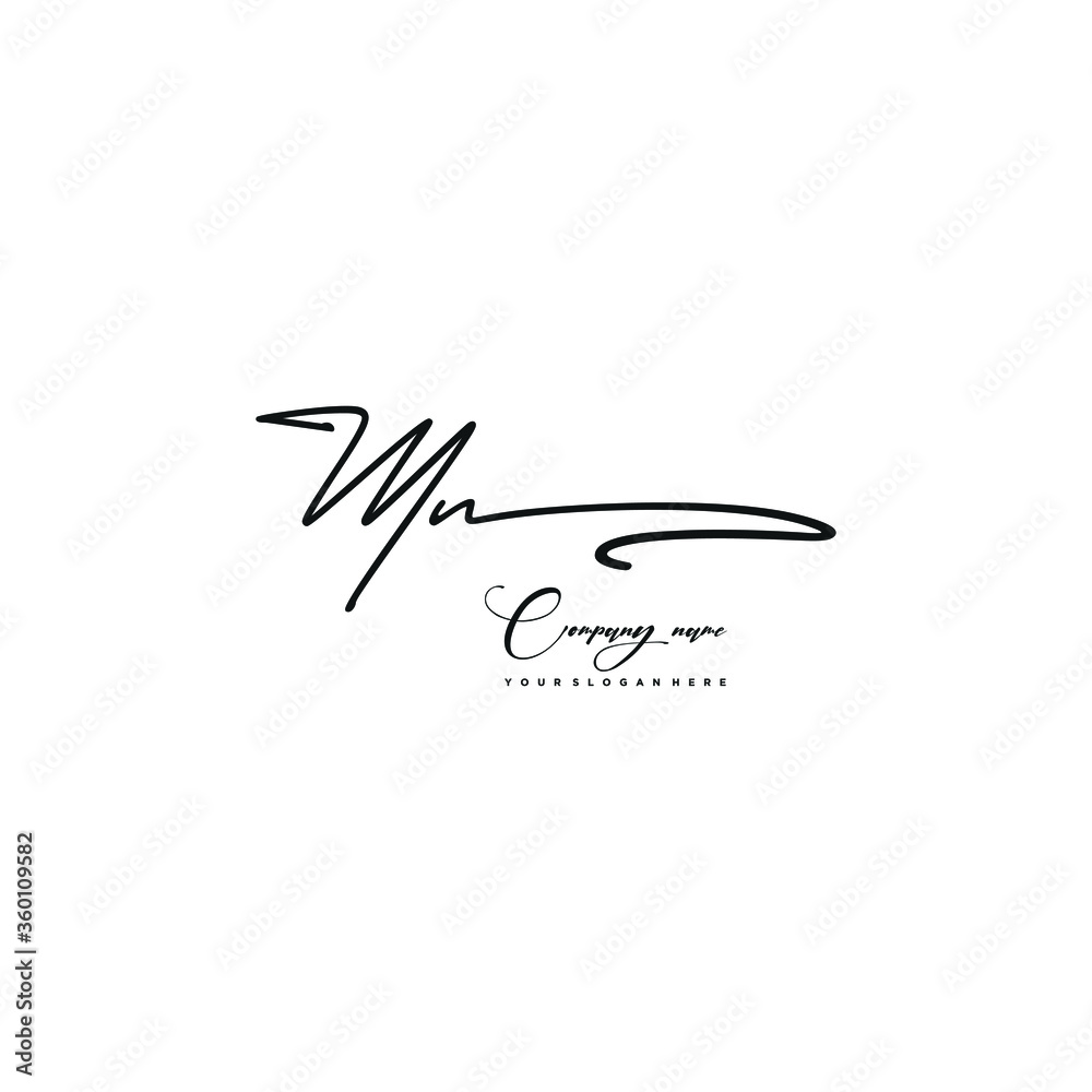 MN initials signature logo. Handwriting logo vector templates. Hand drawn Calligraphy lettering Vector illustration. MN initials signature logo. Handwriting logo vector templates. Hand drawn Calligraphy lettering Vector illustration.