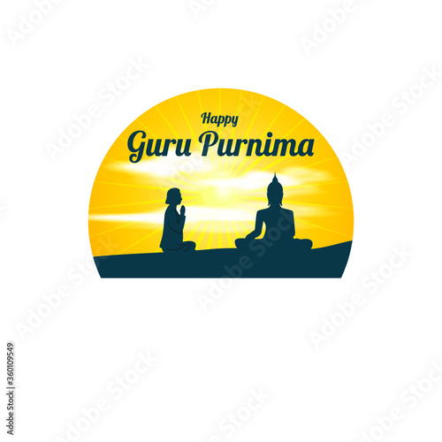 vector illustration for Indian festival guru purnima means guru purnima on beautiful evening background.