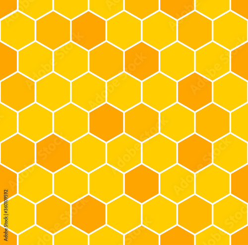 Japanese Yellow Honeycomb Vector Seamless Pattern