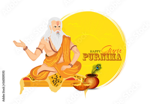 vector Illustration for Guru Purnima Celebration da