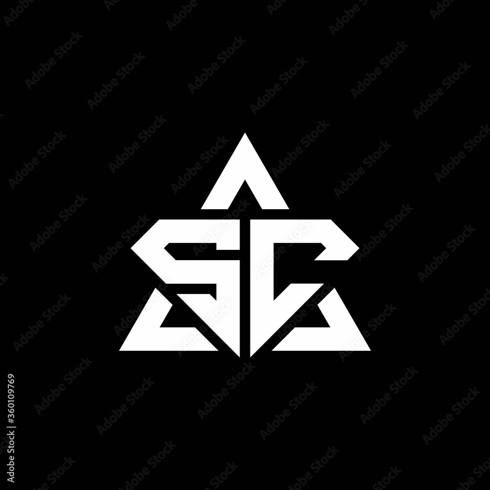 SC monogram logo with diamond shape and triangle outline