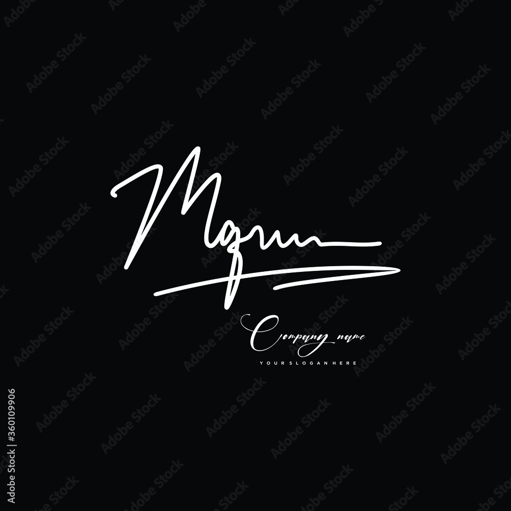 Fototapeta premium MQ initials signature logo. Handwriting logo vector templates. Hand drawn Calligraphy lettering Vector illustration.