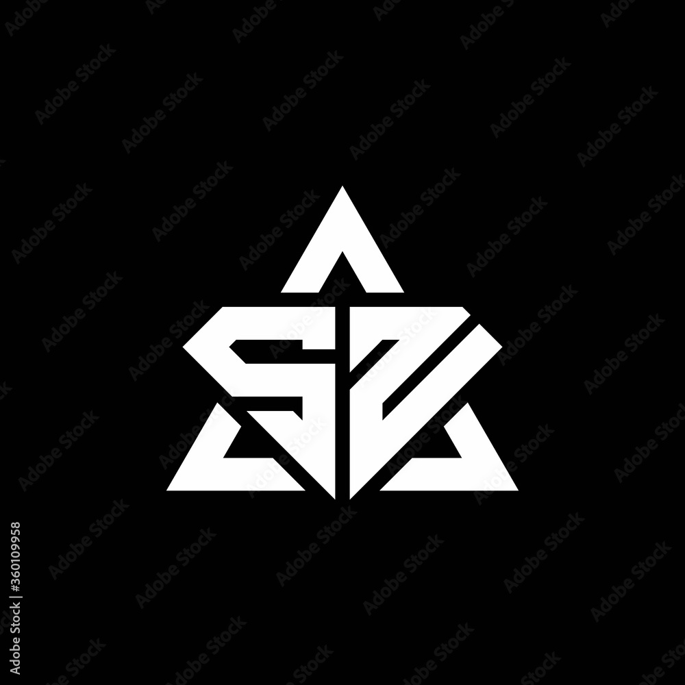 SN monogram logo with diamond shape and triangle outline