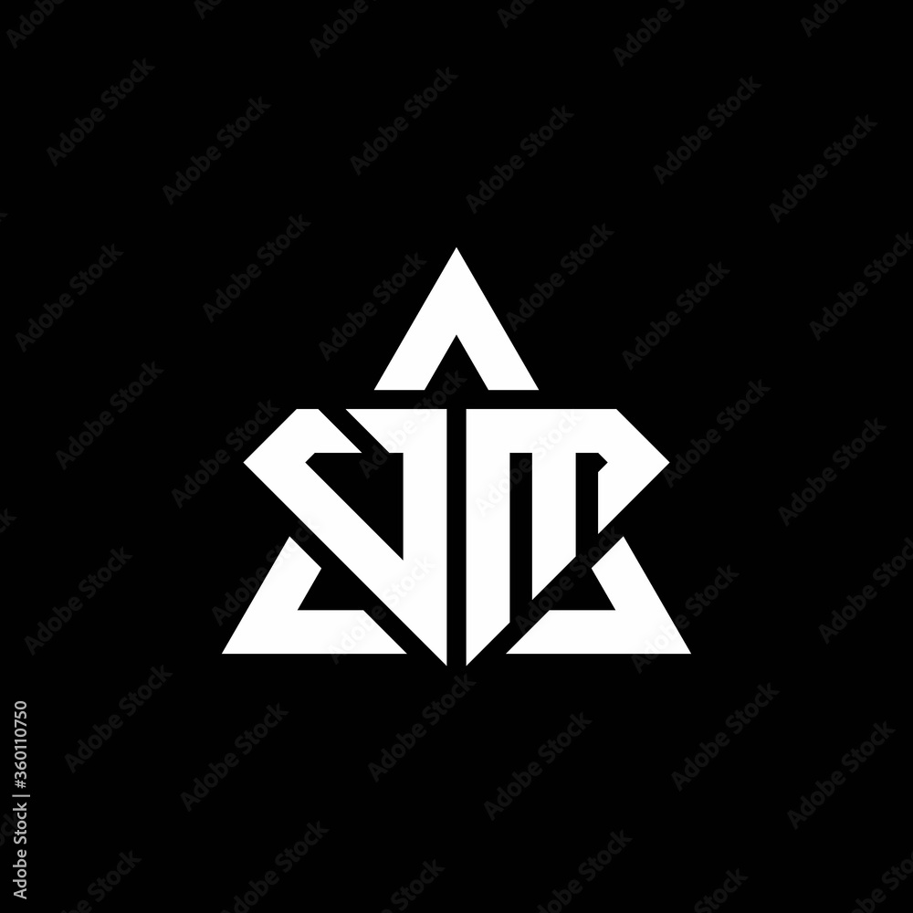 VM monogram logo with diamond shape and triangle outline VM monogram logo with diamond shape and triangle outline