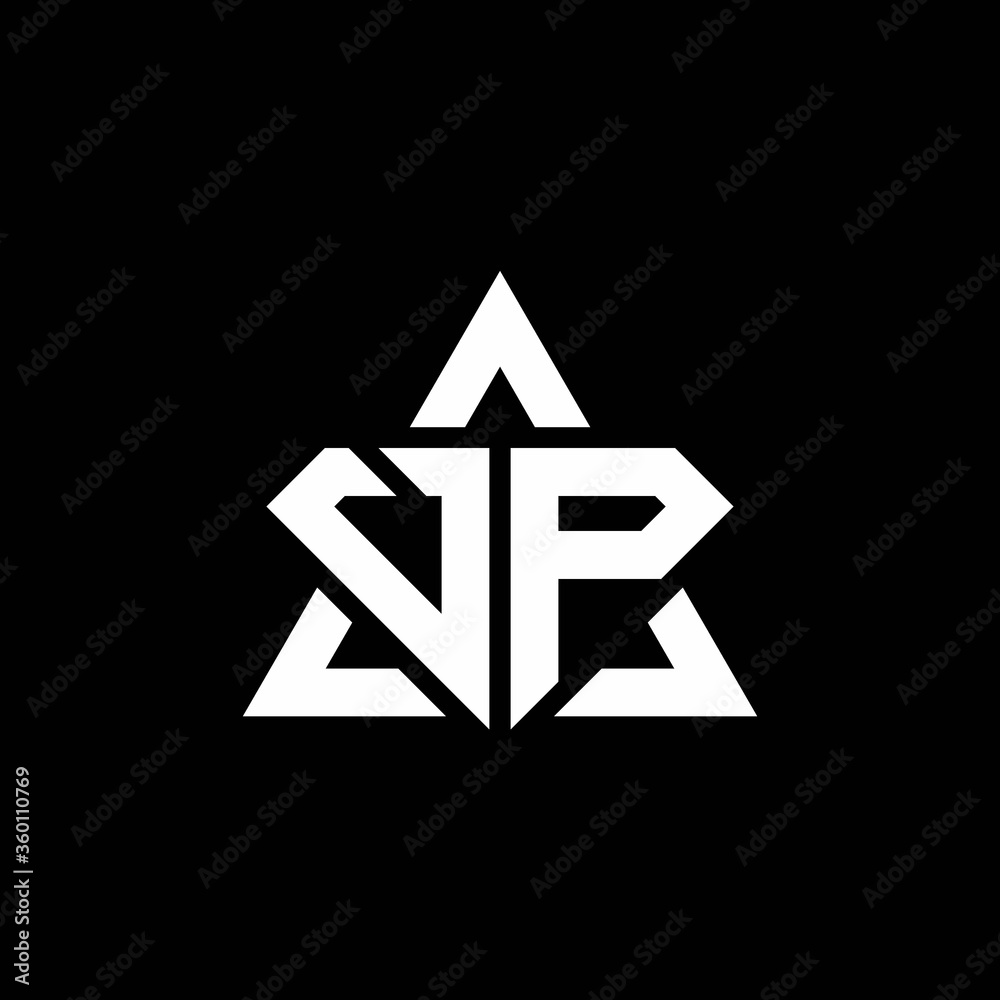 VP monogram logo with diamond shape and triangle outline VP monogram logo with diamond shape and triangle outline