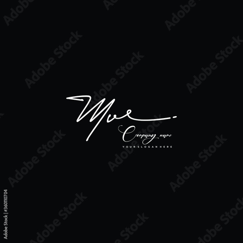 MV initials signature logo. Handwriting logo vector templates. Hand drawn Calligraphy lettering Vector illustration.