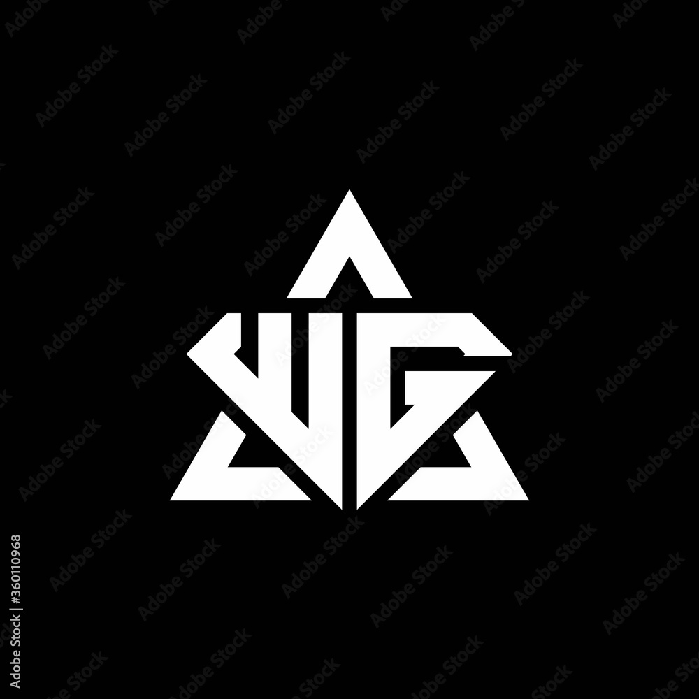 WG monogram logo with diamond shape and triangle outline Stock Vector ...