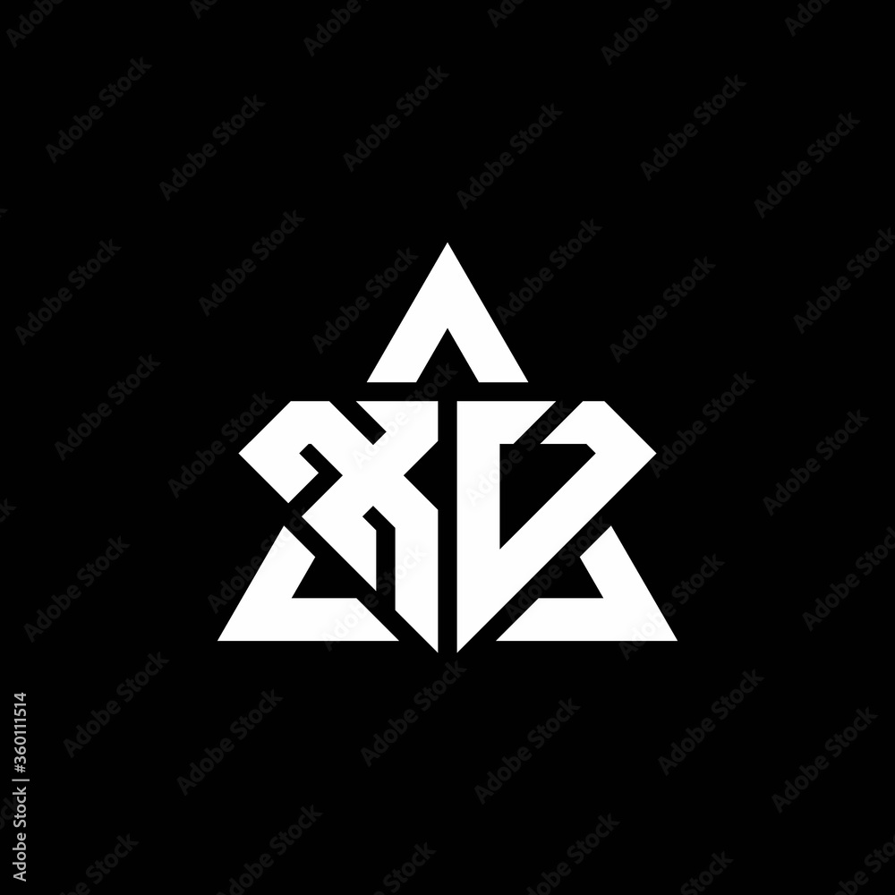 XV monogram logo with diamond shape and triangle outline XV monogram logo with diamond shape and triangle outline