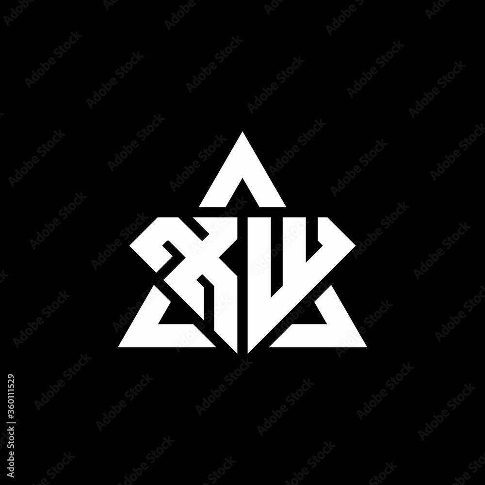 XW monogram logo with diamond shape and triangle outline XW monogram logo with diamond shape and triangle outline