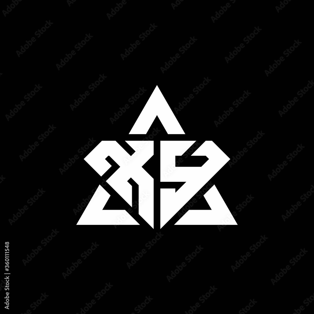 XY monogram logo with diamond shape and triangle outline XY monogram logo with diamond shape and triangle outline