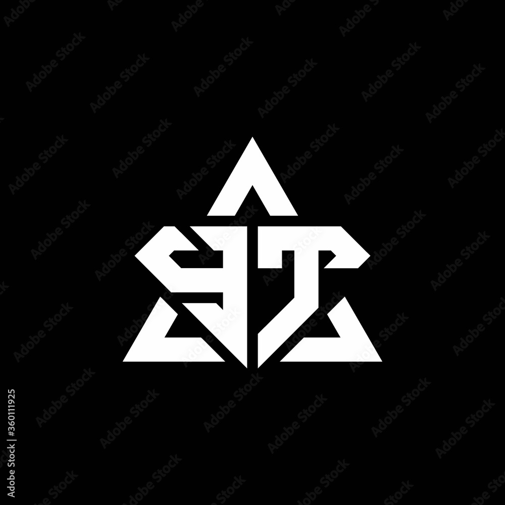 YT monogram logo with diamond shape and triangle outline YT monogram logo with diamond shape and triangle outline