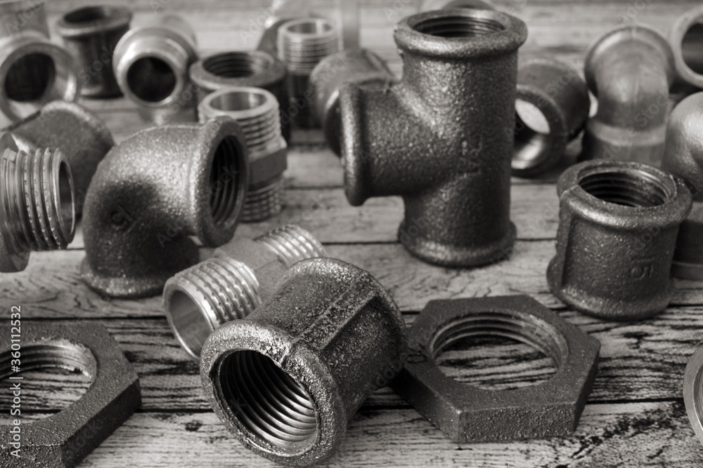 Plumbing fittings for water pipe installation Plumbing fittings for water pipe installation