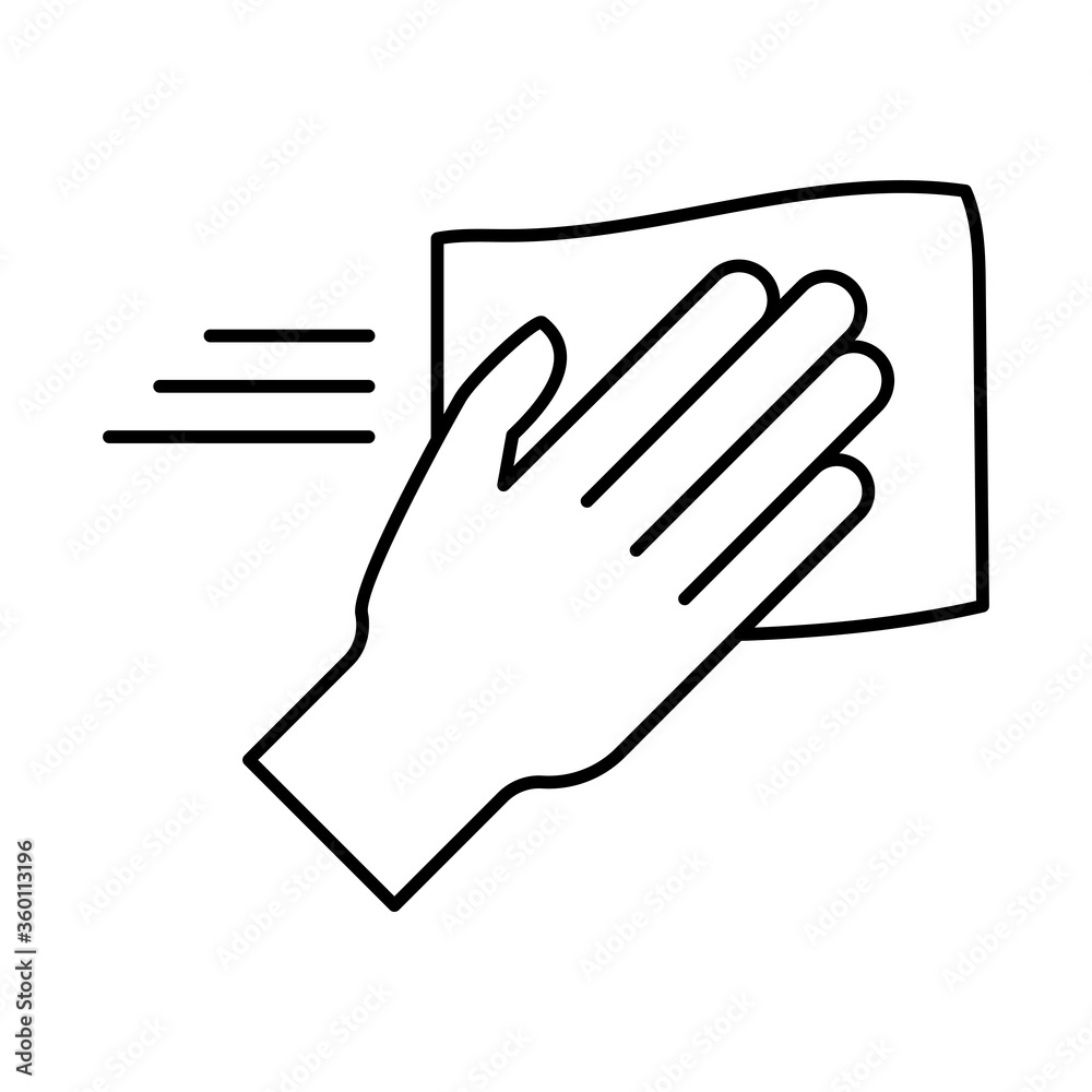 hand with rag line style icon vector design
