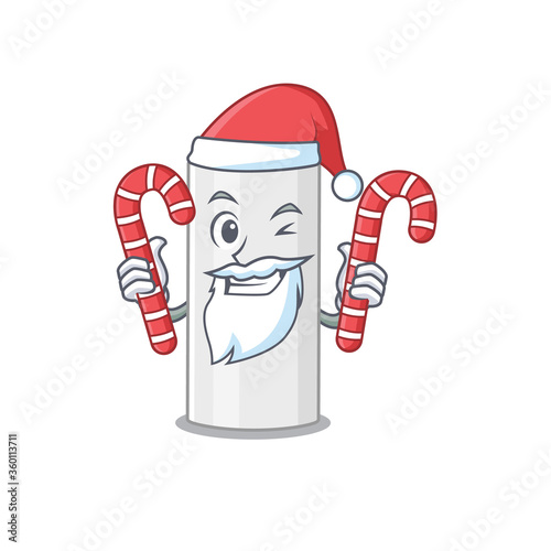 Hair spray dressed in Santa Cartoon character with Christmas candies