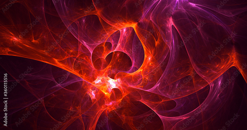 3D rendering abstract colorful fractal light background