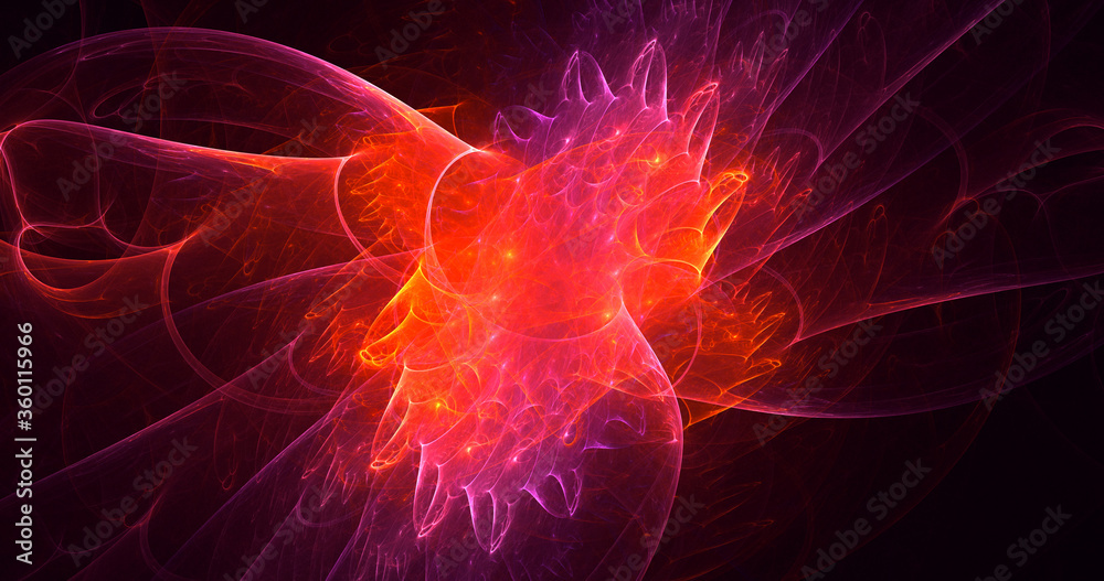 Obraz premium 3D rendering abstract colorful fractal light background