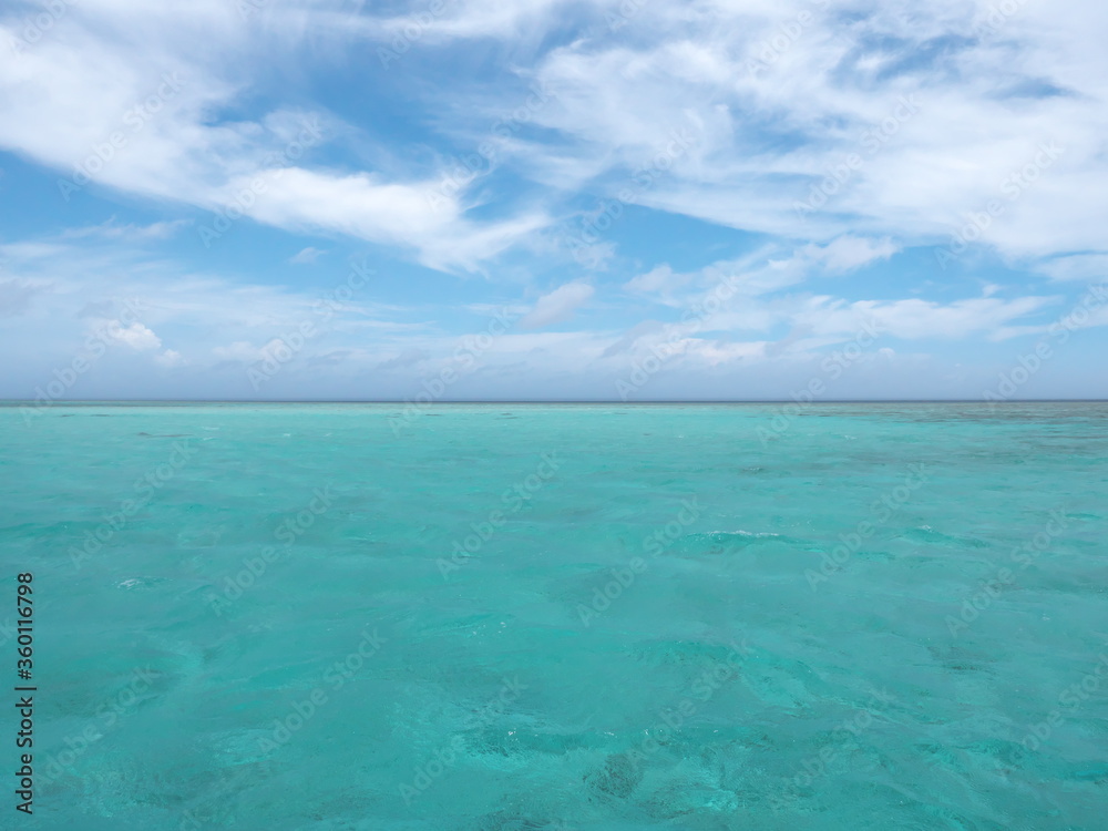 Okinawa,Japan-June 20, 2020: Yabiji Coral Reefs, one of the largest reef in Japan, located 10miles north of Miyakojima island, Okinawa, Japan
