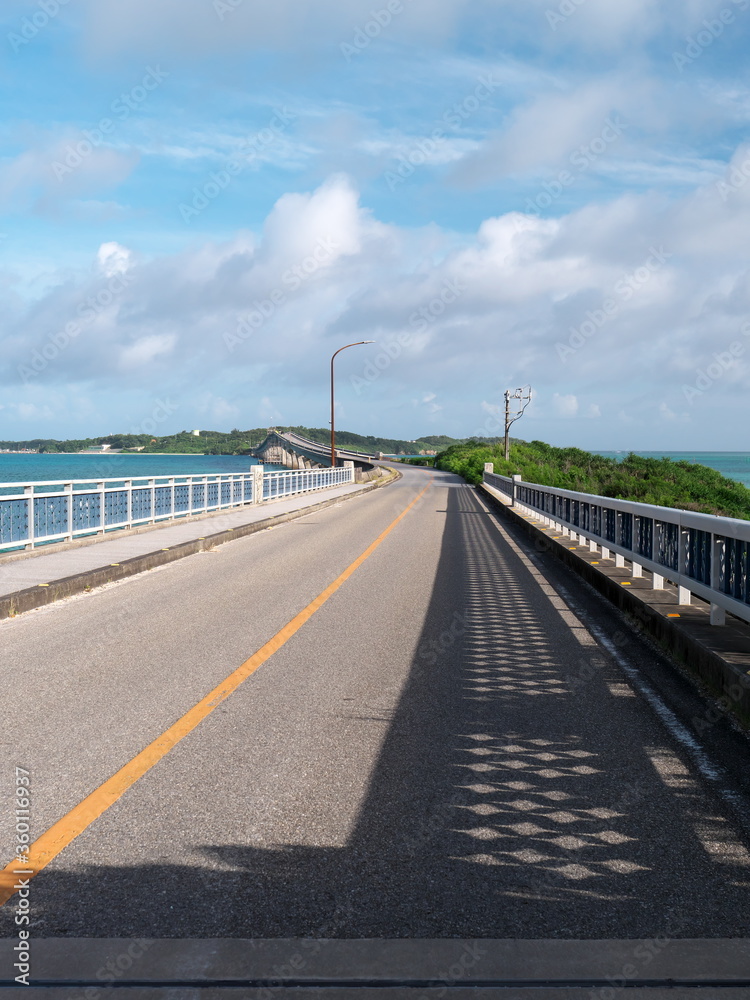 Okinawa,Japan-June 20, 2020: Ikema bridge, connecting Miyakojima island and Ikema island, in Okinawa, Japan
