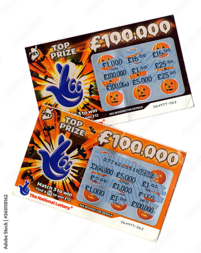 National Lottery Scratch cards, pieces of card covered in opaque latex
