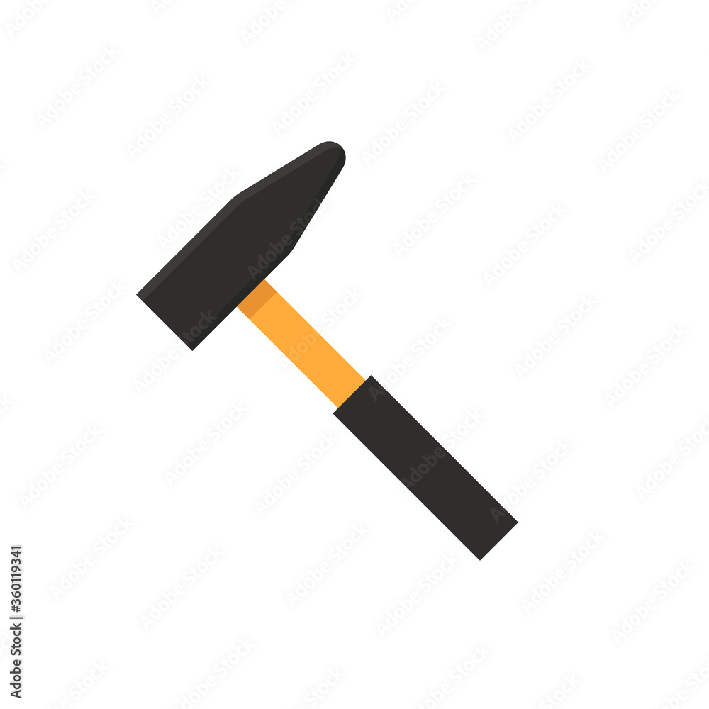 Hammer flat, construction hammer icon, vector illustration isolated on white background Hammer flat, construction hammer icon, vector illustration isolated on white background