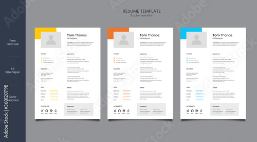 resume or cv design template