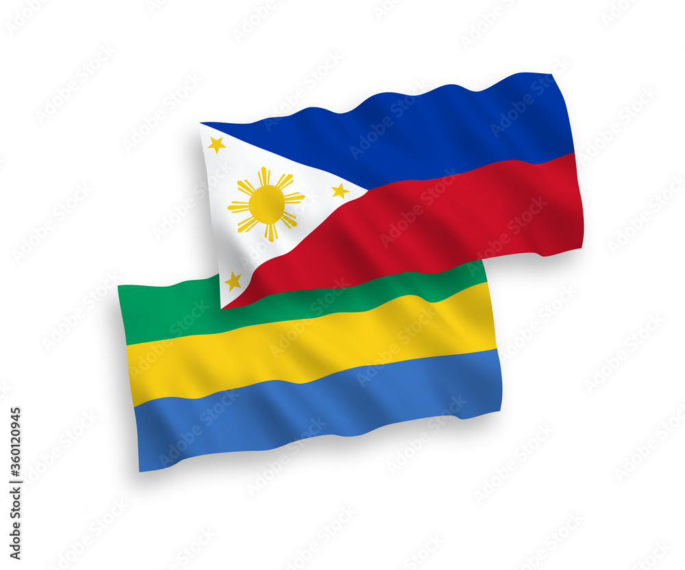 Flags of Gabon and Philippines on a white background Flags of Gabon and Philippines on a white background