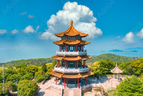 Yuantouzhu peak tower, Tai Lake, Wuxi City, Jiangsu Province, China