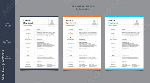 resume or cv design template