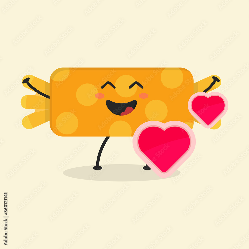 Cute Flat Cartoon Candy Illustration. Vector illustration of cute Candy with a smiling expression. Cute Candy mascot design Cute Flat Cartoon Candy Illustration. Vector illustration of cute Candy with a smiling expression. Cute Candy mascot design