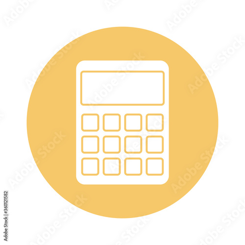 calculator block style icon vector design