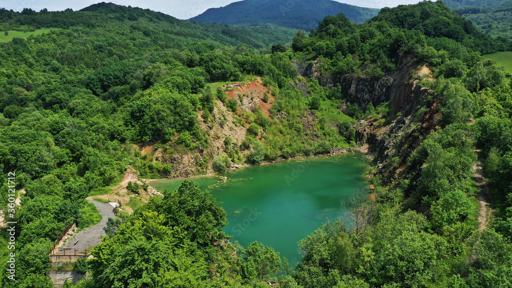 Aerial view of Lake Benatina in Slovakia