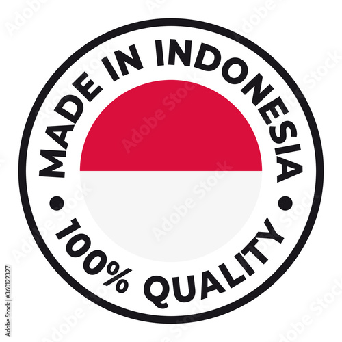 Free Download Vector circle symbol. Text Made in Indonesia with flag. Isolated on white background. - GFXLoad