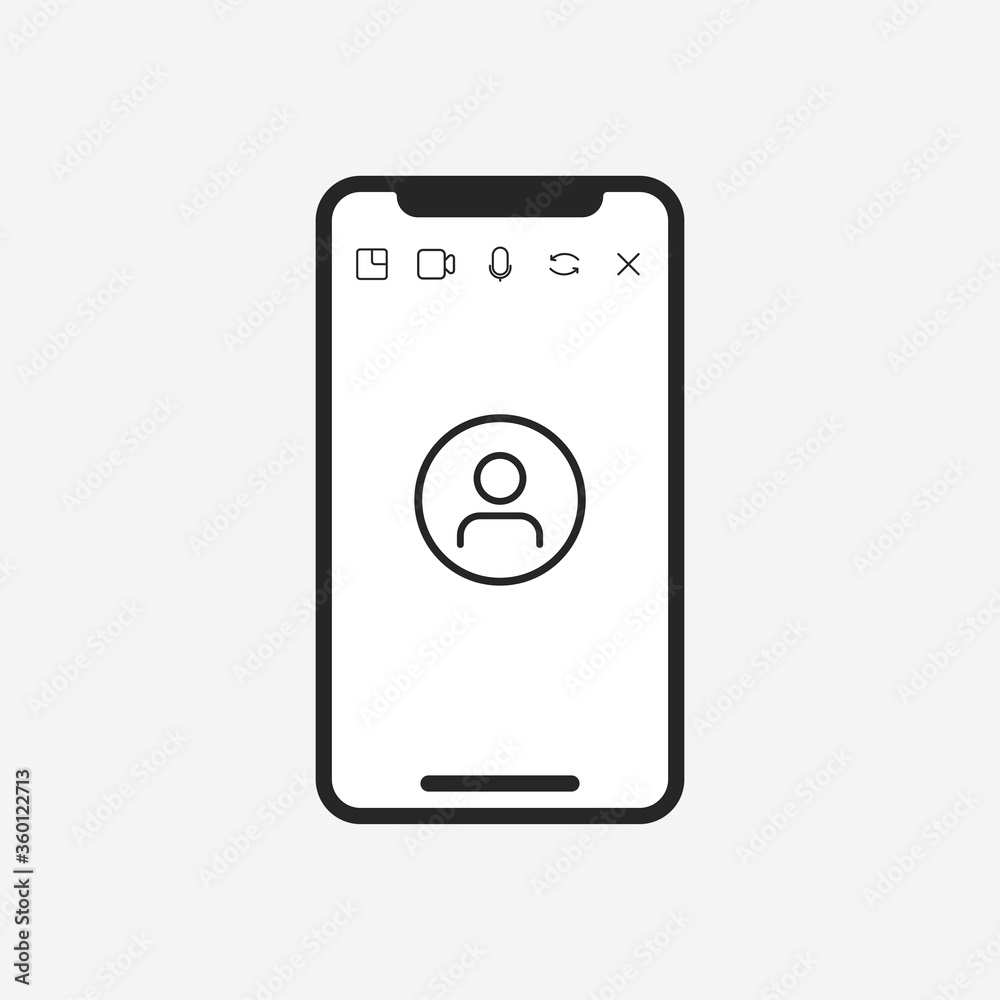 Video chat icon. Smartphone symbol modern simple vector icon for website design, mobile app, ui. Vector Illustration Video chat icon. Smartphone symbol modern simple vector icon for website design, mobile app, ui. Vector Illustration