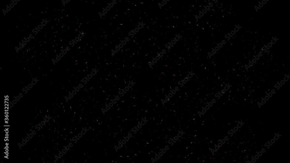 particles like confetti or spangles float in a viscous liquid and glitter in the light with depth of field. 3d abstract animation of particles 4k. Golden glitter sand or dust creating abstract cloud.