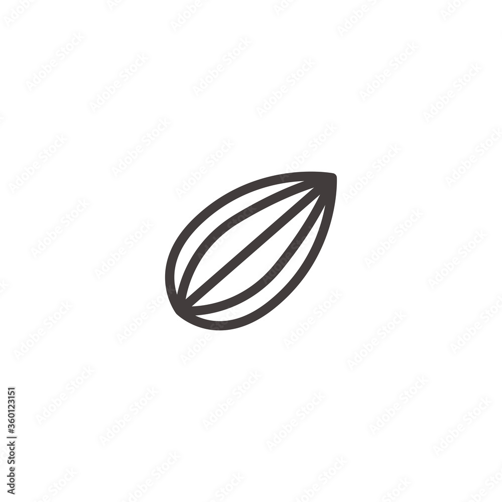 Almond Icon. Vector Illustration Almond Icon. Vector Illustration