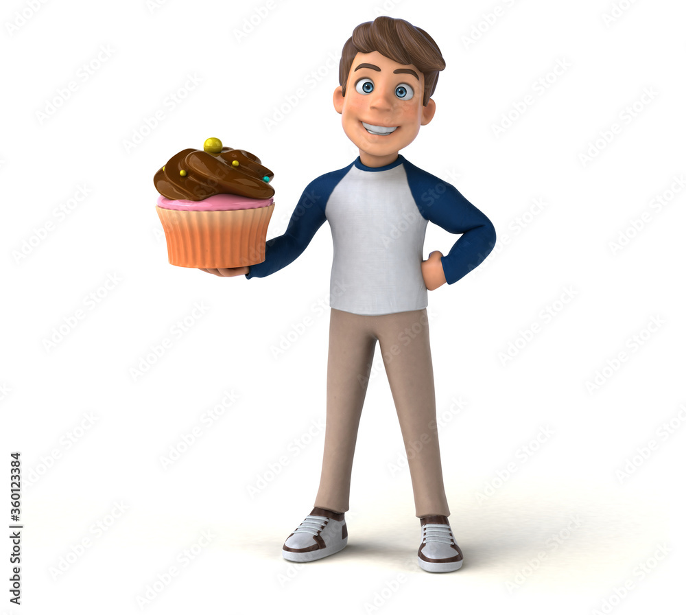 3D cartoon character fun teenager 3D cartoon character fun teenager