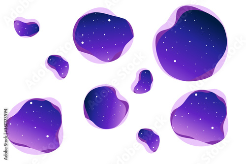 Creative open space with borders space holes on white background flat vector illustration