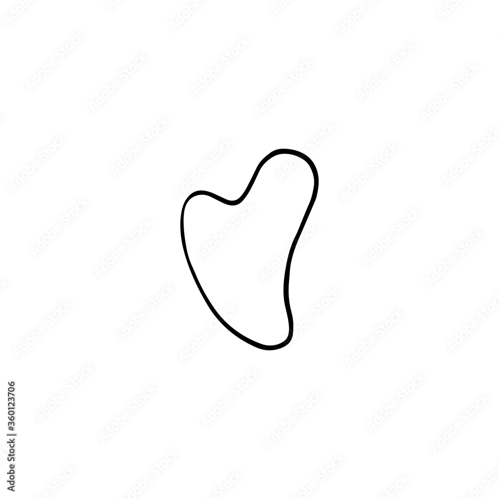 Gua Sha massage tool. Jade massage scraper. Vector doodle hand drawn illustration Gua Sha massage tool. Jade massage scraper. Vector doodle hand drawn illustration