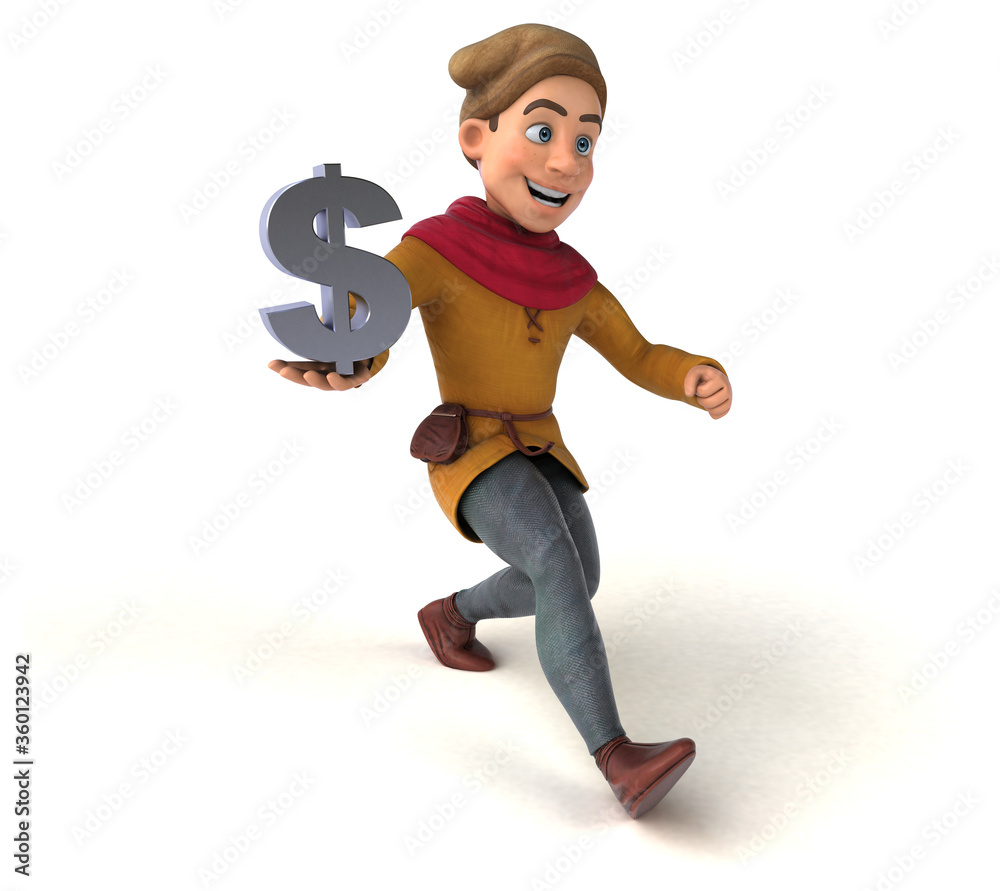 3D Illustration of a medieval historical character 3D Illustration of a medieval historical character