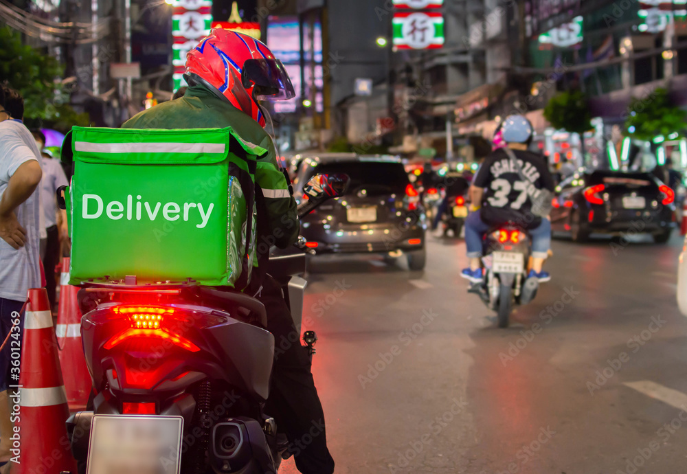 Food delivery drivers are driving to deliver products to customers who