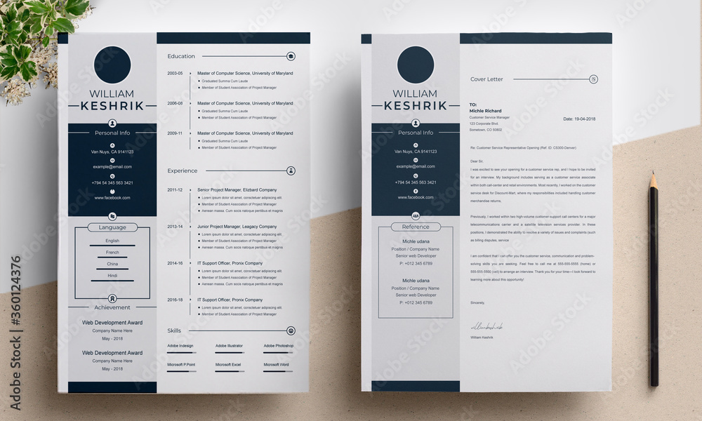 Resume Template Stock Vector | Adobe Stock